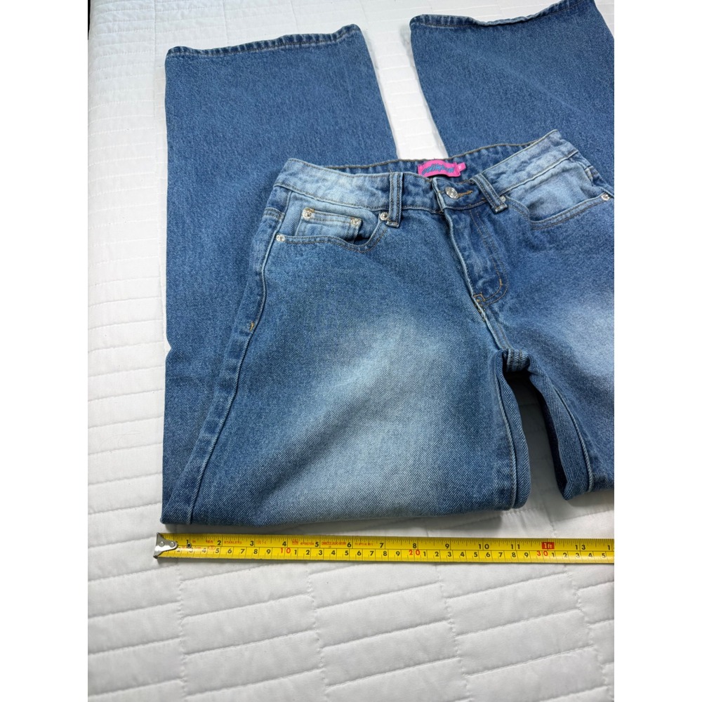 Edikted Mid Rise Wide Leg Baggy Jeans Blue Denim 26 Streetwear Skater Casual - Picture 9 of 9